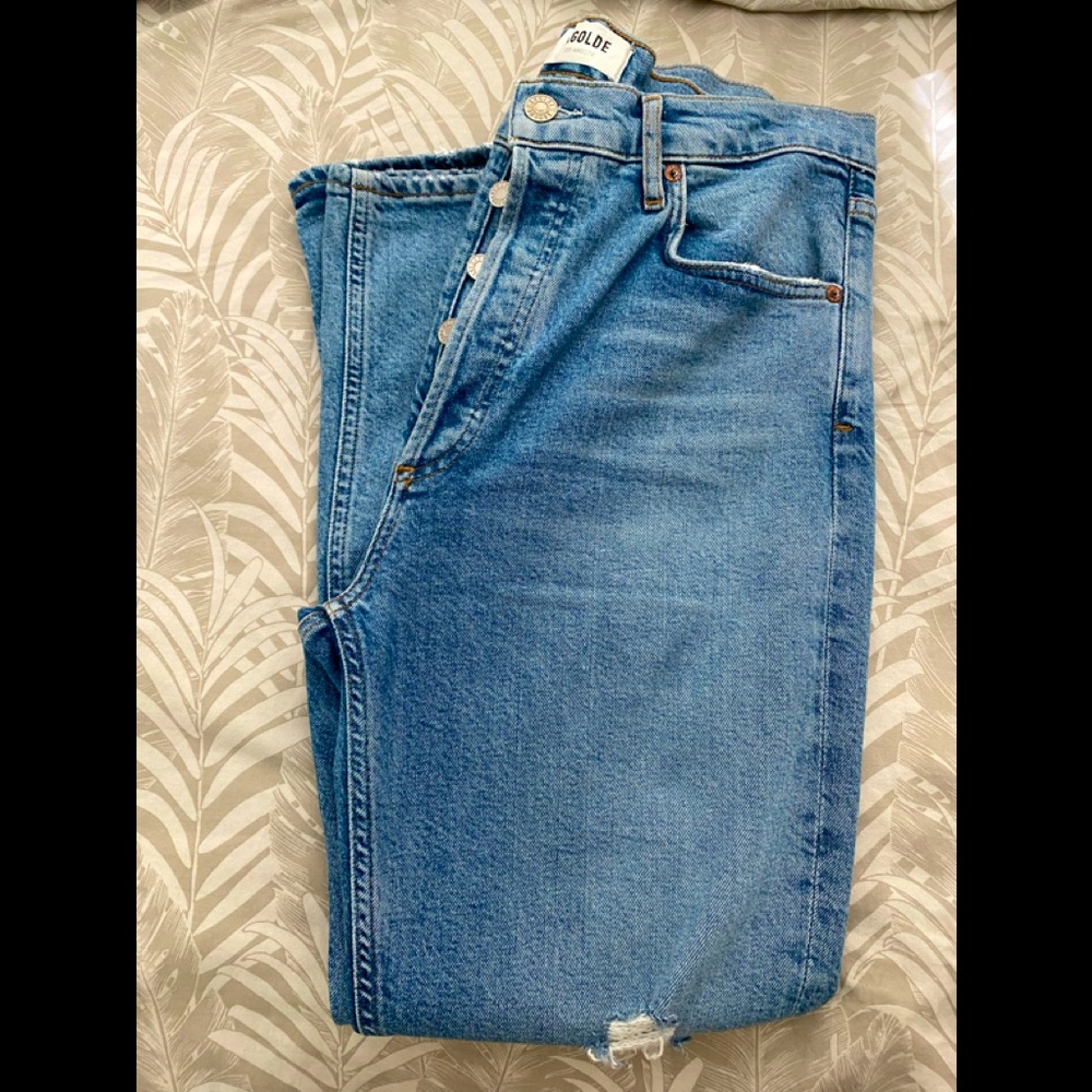Agolde Riley Cropped Distressed Jean